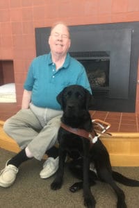 Michael Hingson and black lab dog Alamo